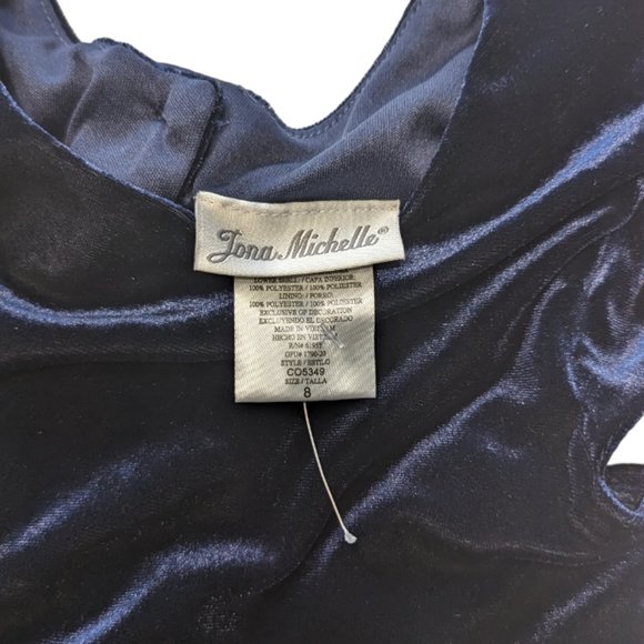 Joan Michele Blue Glitter StripeBow Special Occasion Dress Size 8 - Picture 5 of 7